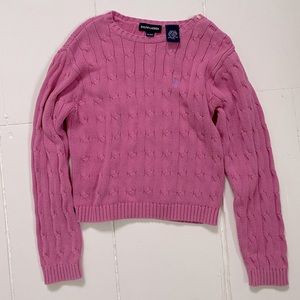 💗Girls pink Ralph Lauren Polo cable sweater💗